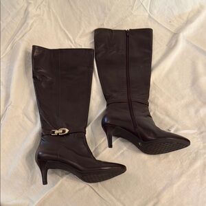 Elegant Chocolate Brown Heeled Women's Boots
